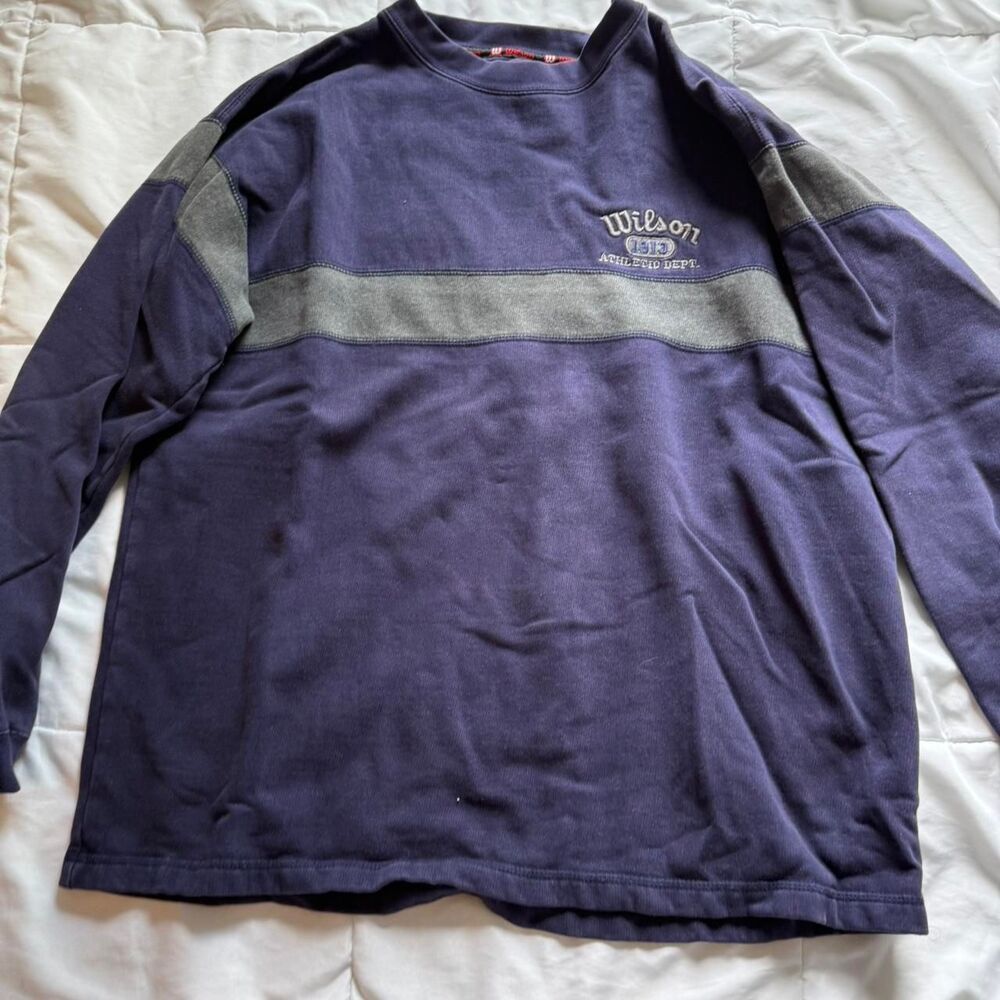 Wilson Men's Purple and Grey Vintage Sweatshirt sz Large